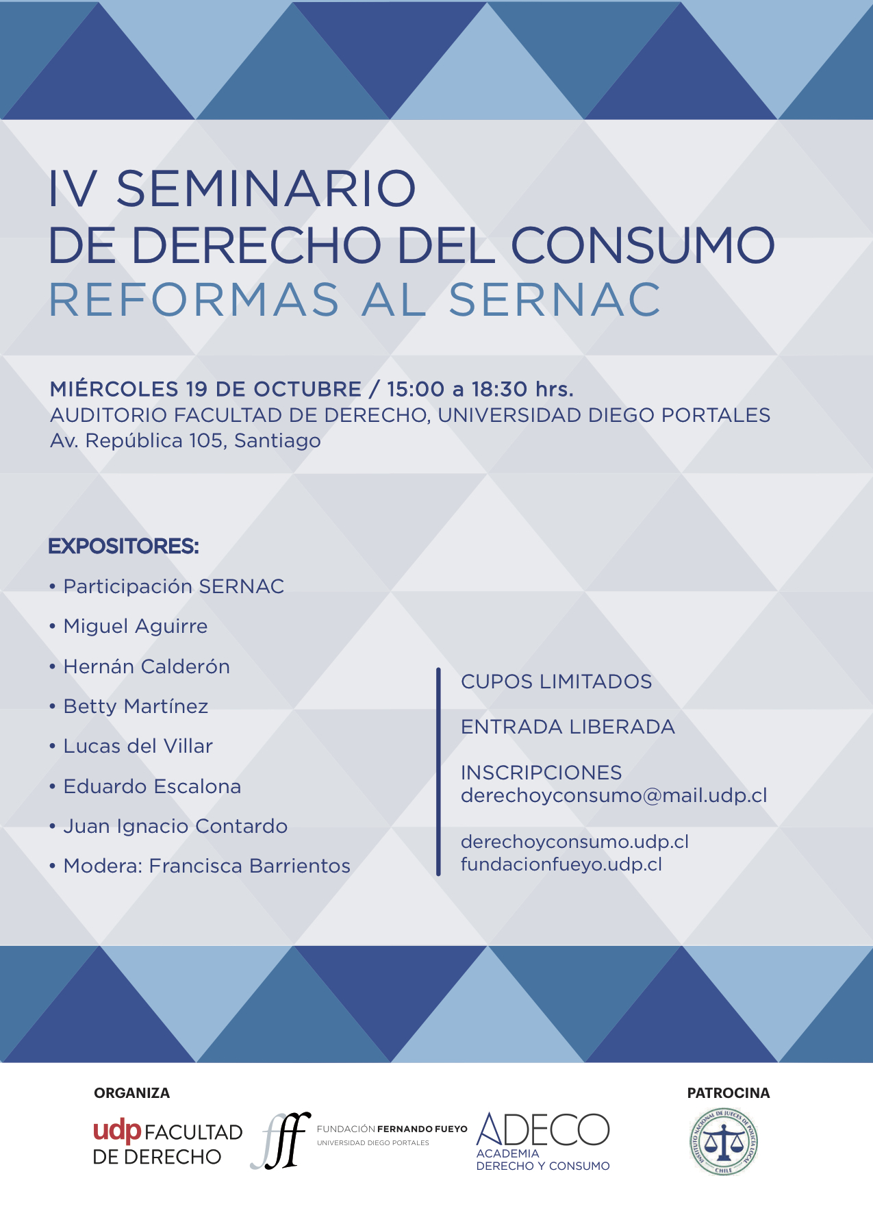 Afiche seminario reformas al sernac